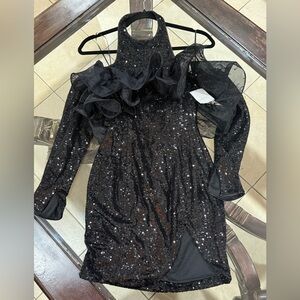 ASOS Black Sequin Mini Dress